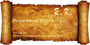 Rozenberg Kitti névjegykártya
